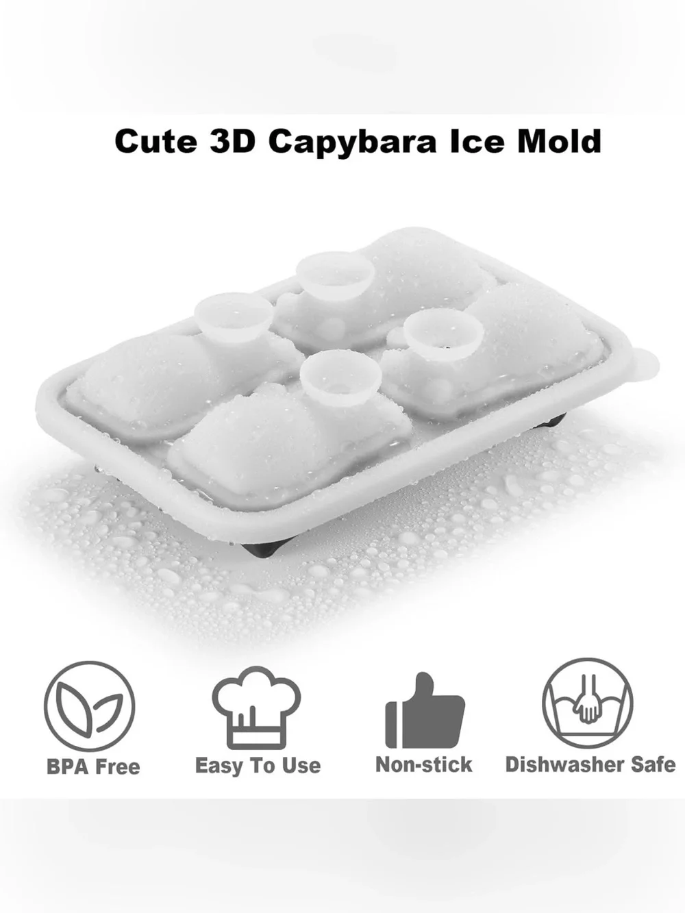 NIP 3D Capybara Silicone Ice Cube Mold for Whiskey Cocktails & Gifts